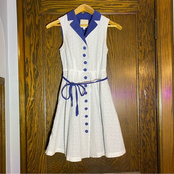 ModCloth Community Brunch Eyelet Shirt Dress XS - Picture 1 of 7